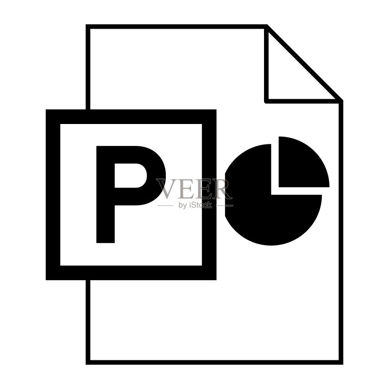 PPT演示文件图标的现代扁平设计图标素材