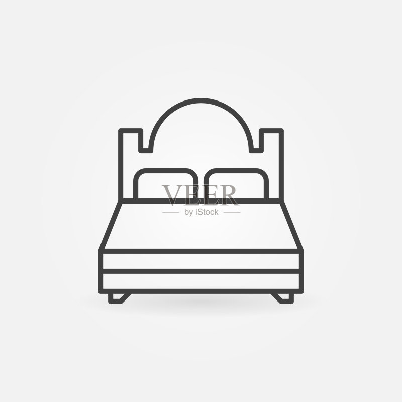 双人床细线概念图标图标素材