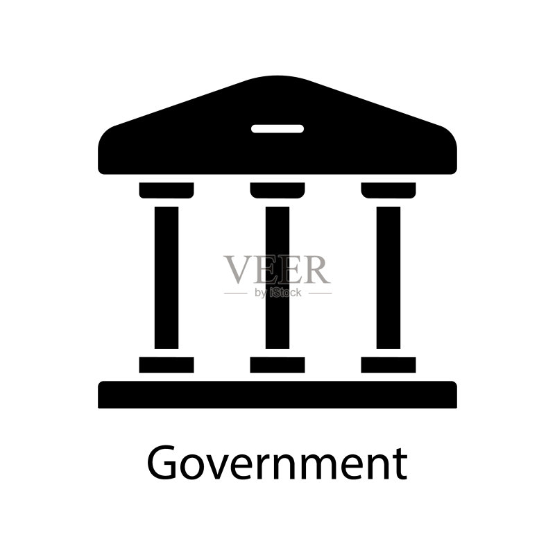政府大楼线性彩色图标图标素材