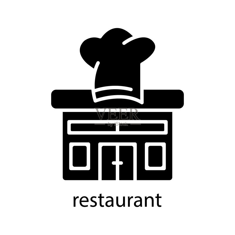 餐厅线性彩色图标可编辑描边图标素材
