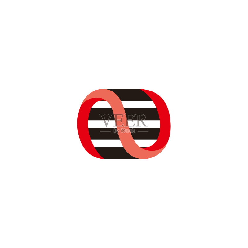 字母N曲线彩色阴影3D抽象logo图标素材