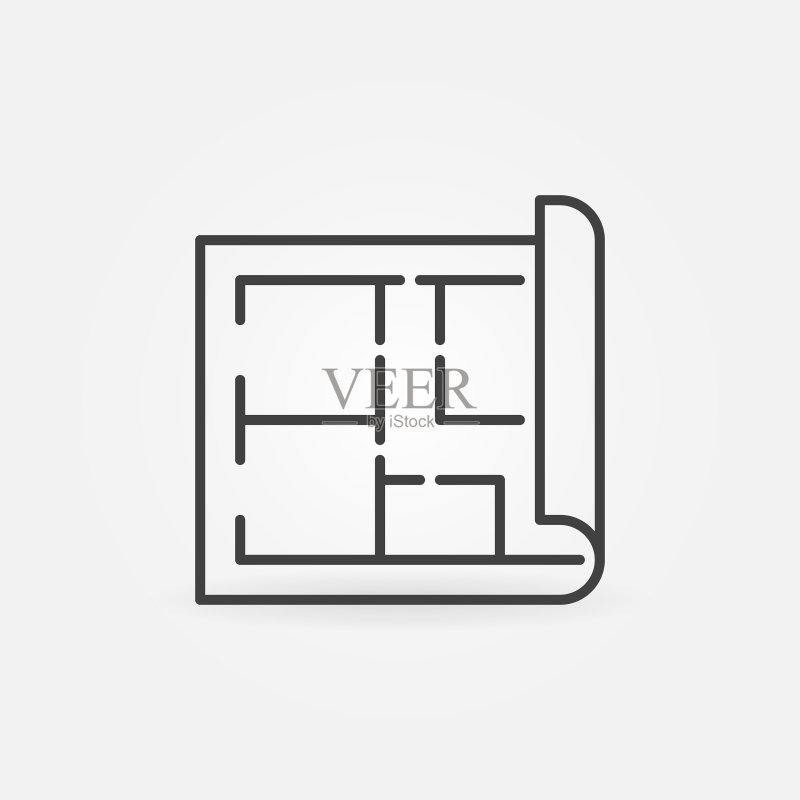 房屋平面轮廓概念极简图标图标素材