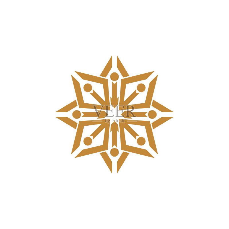 抽象曼陀罗花漩涡标志图标设计图标素材