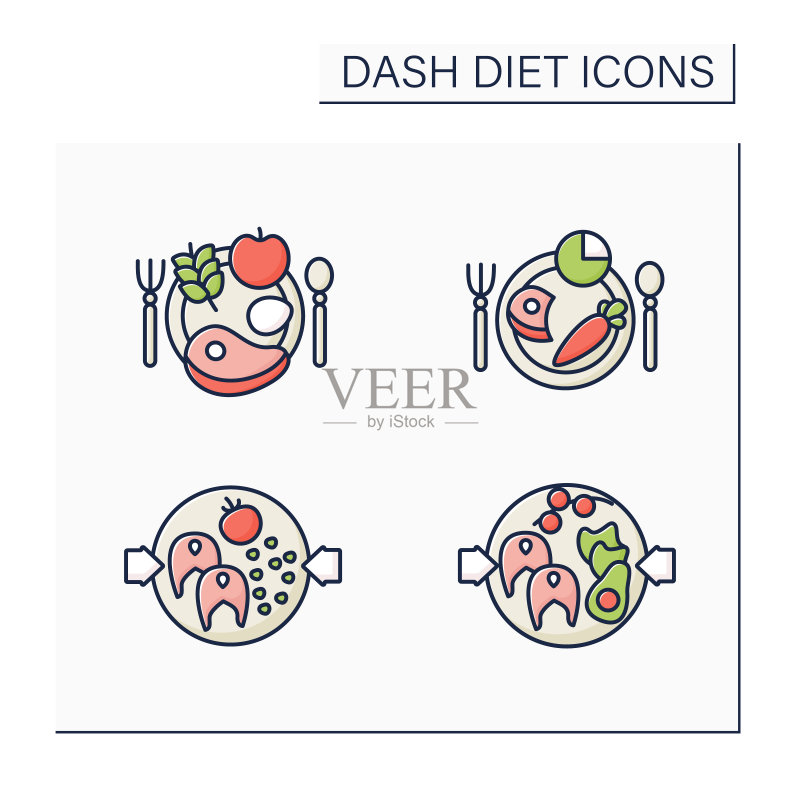 DASH饮食彩色图标集图标素材