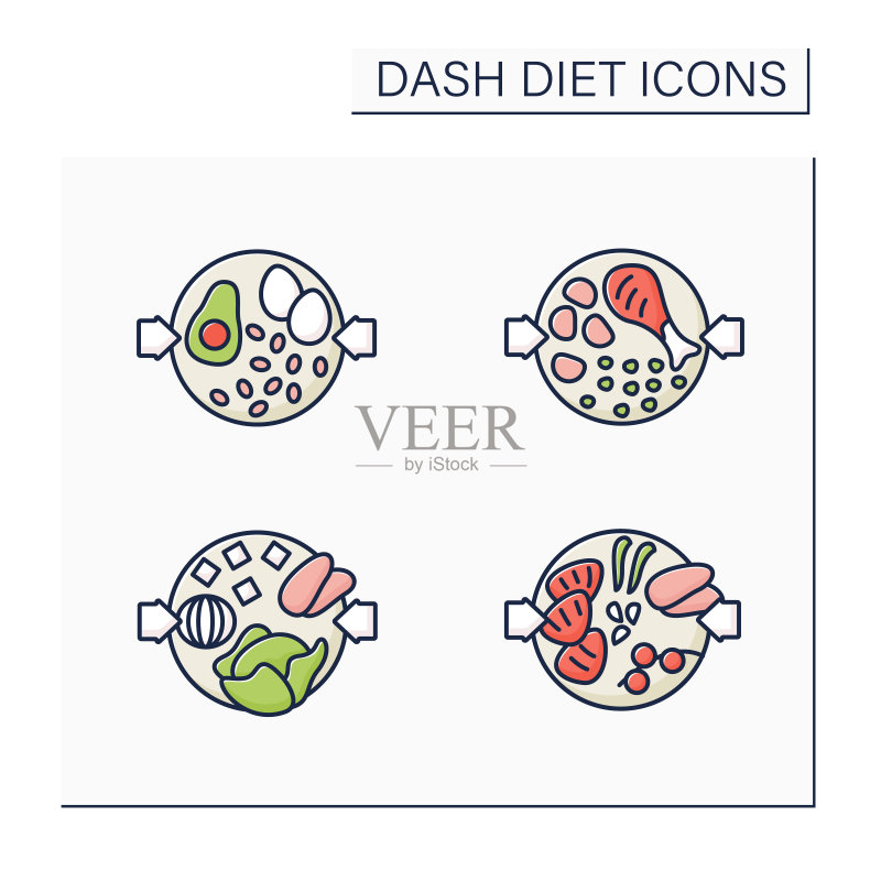 DASH饮食彩色图标集图标素材
