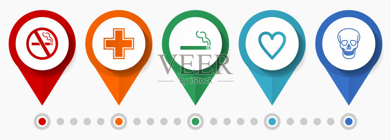 健康概念矢量图标集,扁平设计信息图模板图标素材