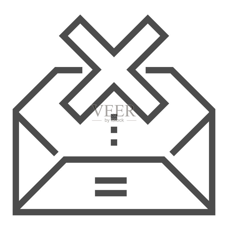 订阅邮件方形线条矢量图标图标素材