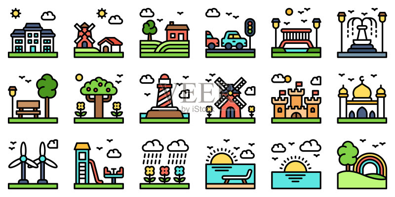 景观填充图标集1图标素材