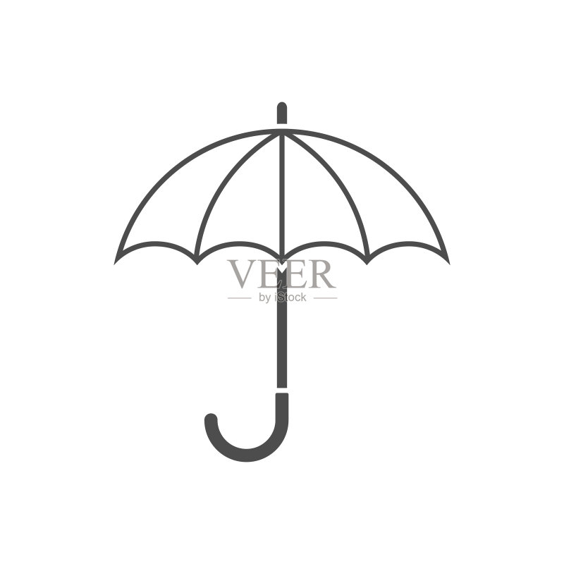 雨伞线条图标素材