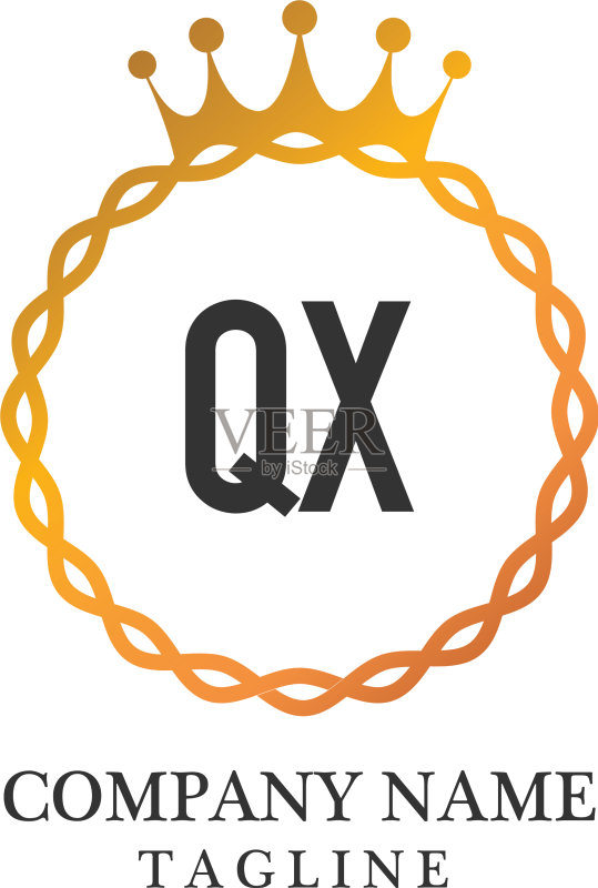 字母QX优雅logo设计模板图标素材