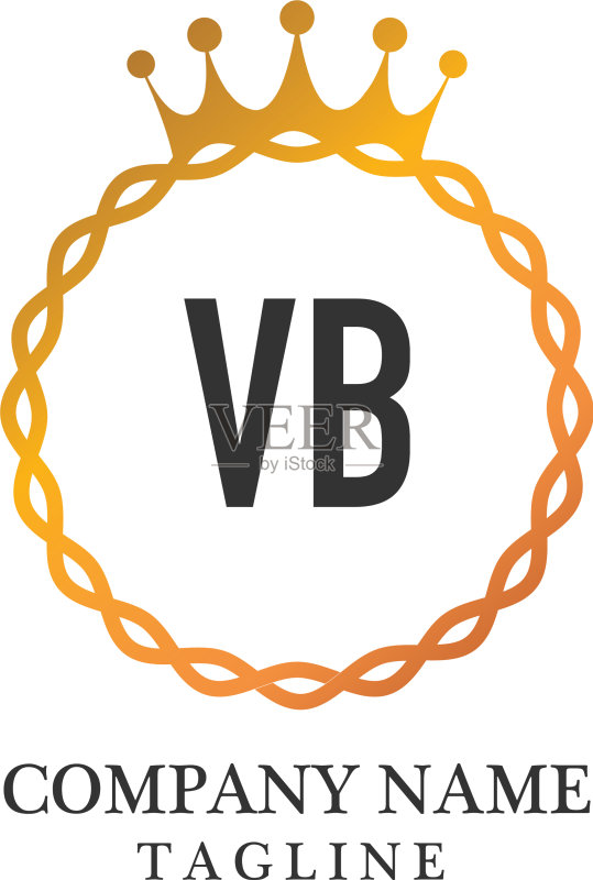字母VB优雅标志设计模板图标素材
