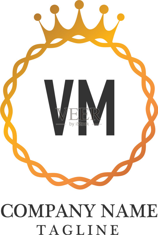 VM首字母优雅Logo设计模板图标素材
