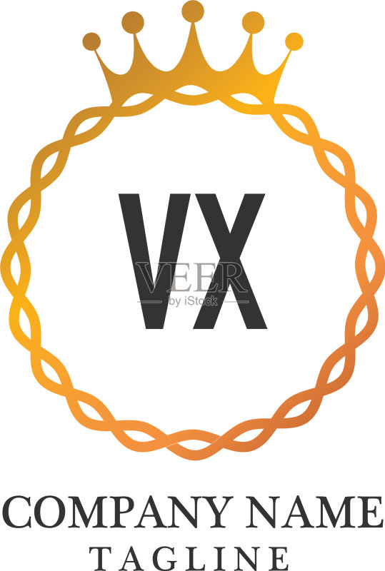 优雅的首字母VX logo设计模板图标素材