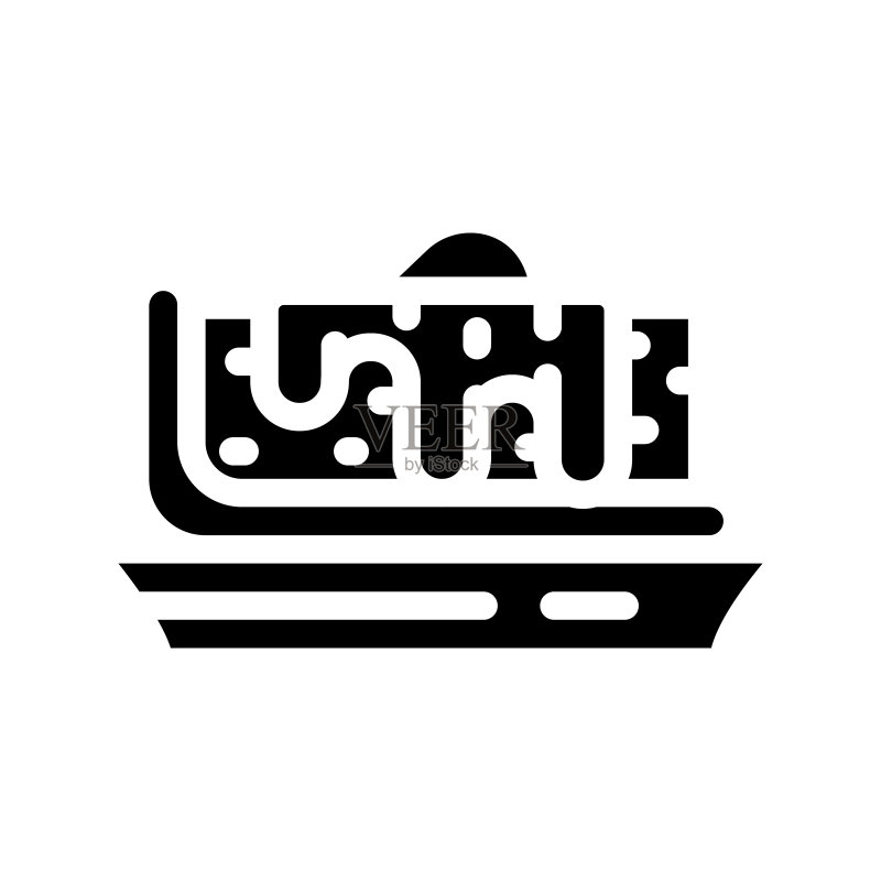 果酱馅饼甜点字形图标矢量插图图标素材