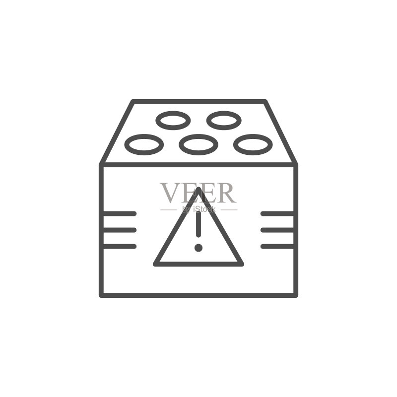 烟花盒线条轮廓图标图标素材