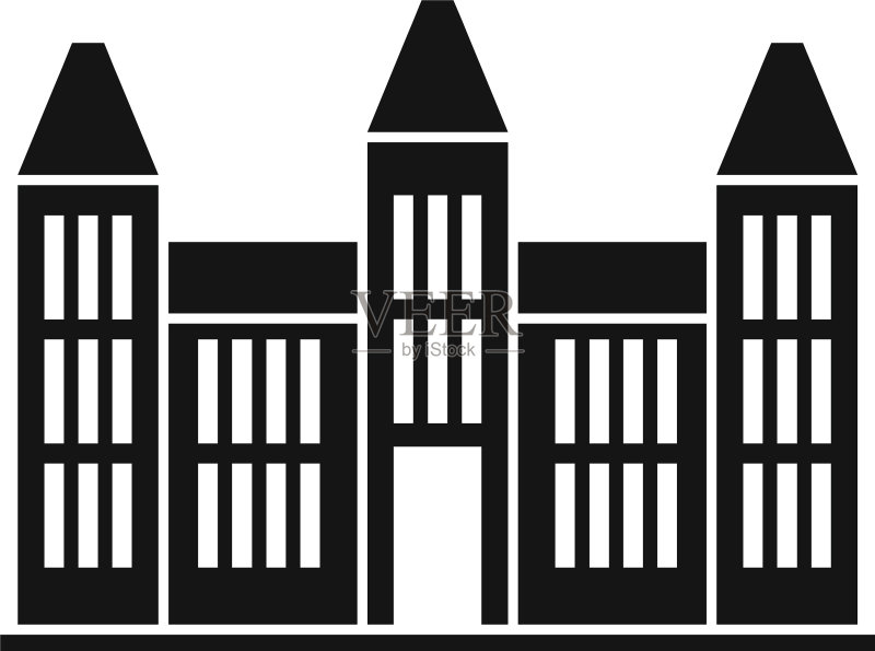 市政厅建筑图标简约风格图标素材