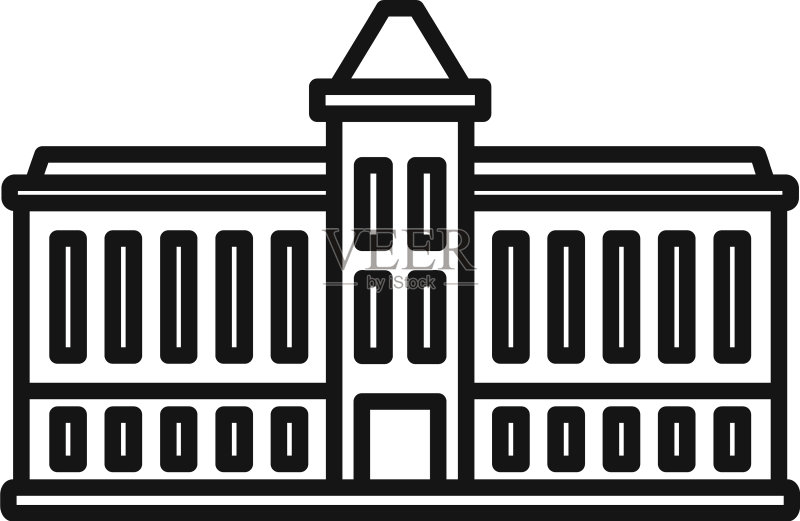 议会建筑轮廓图标图标素材