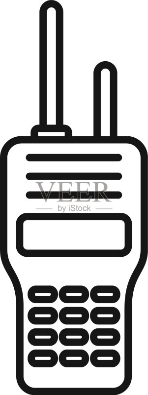 保安服务对讲机图标轮廓样式图标素材