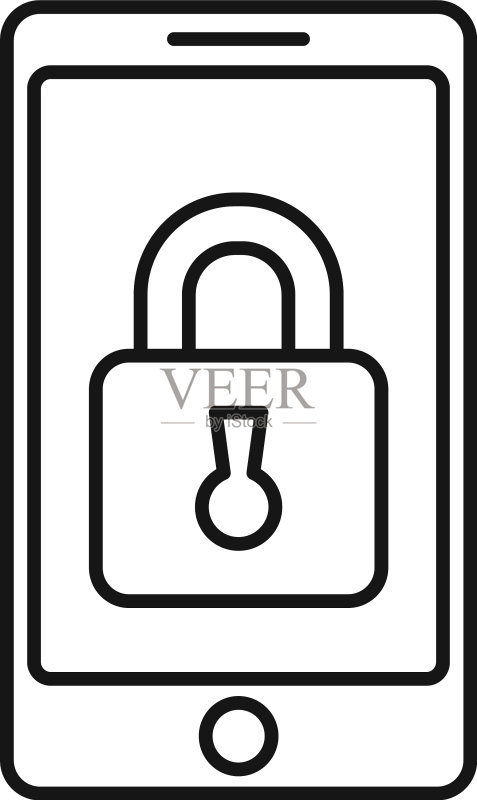 安全智能手机图标轮廓样式图标素材