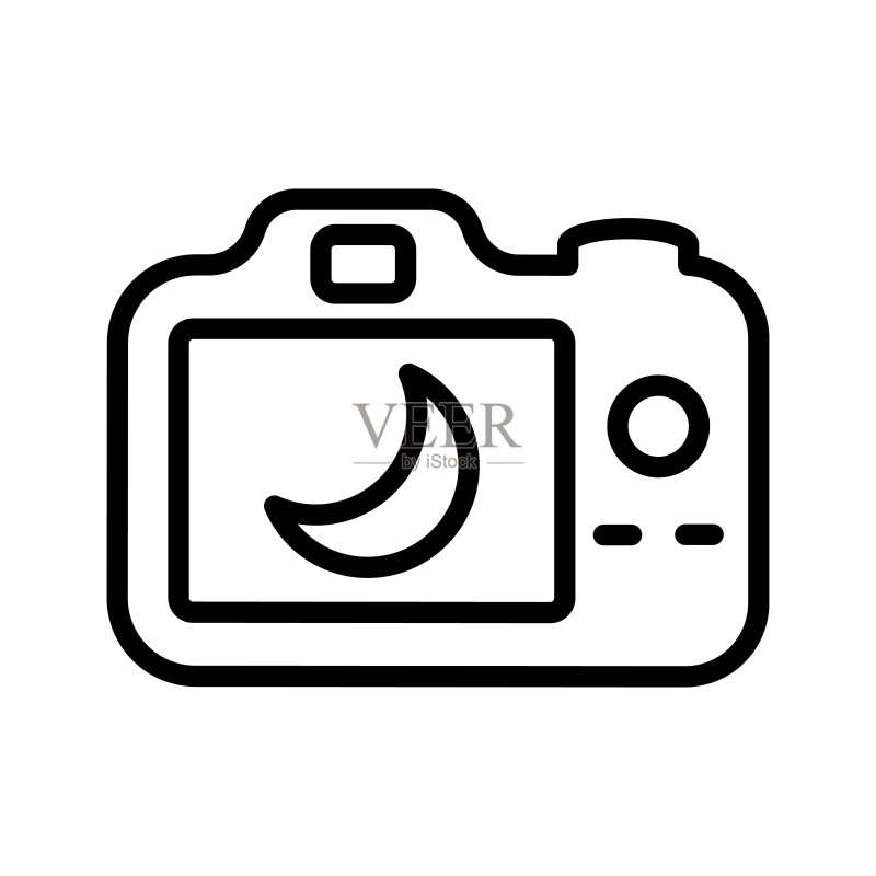 相机图标上的夜间模式图标素材
