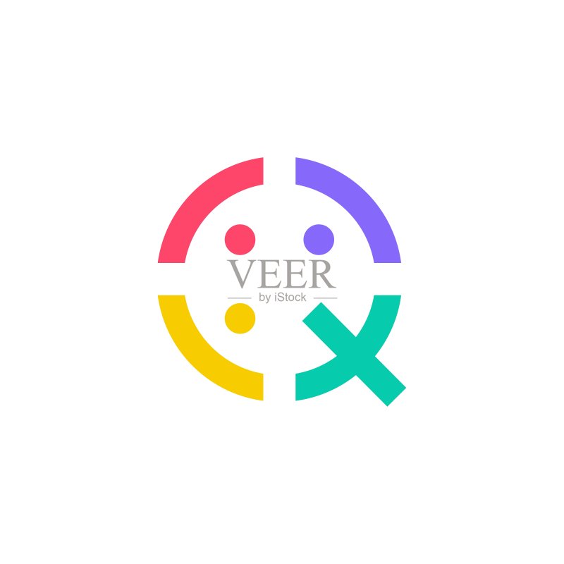 Q字母人物团队家庭矢量图标插画图标素材