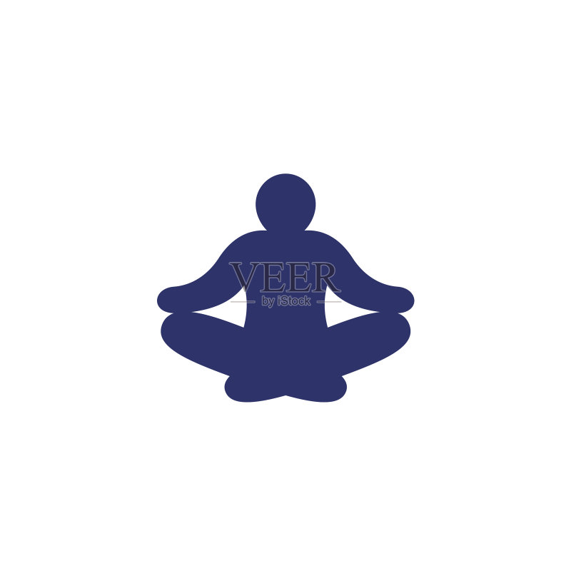 白色背景冥想男子图标图标素材
