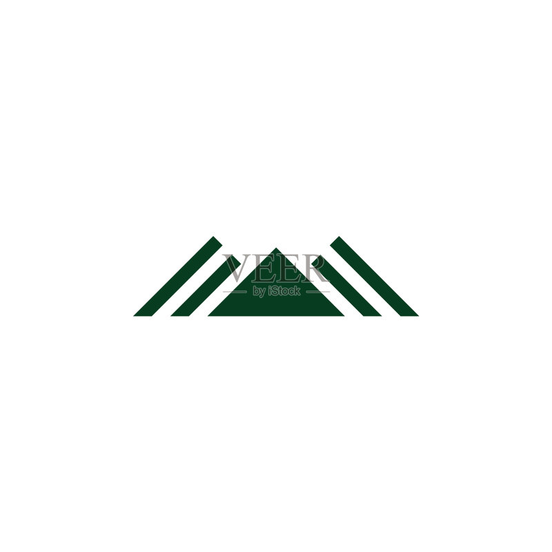 条纹三角形山脉剪影阴影Logo图标素材