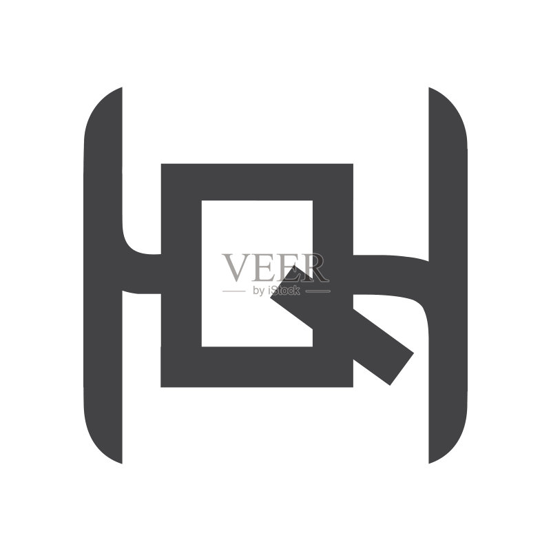 QH HQ Q和H字母标志设计图标素材