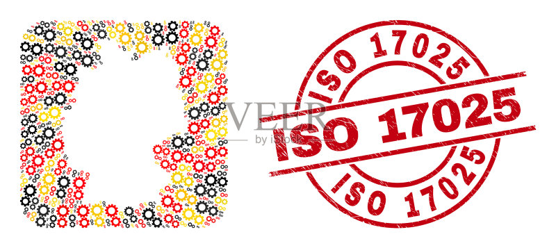 ISO 17025认证标志和德国地图图标素材