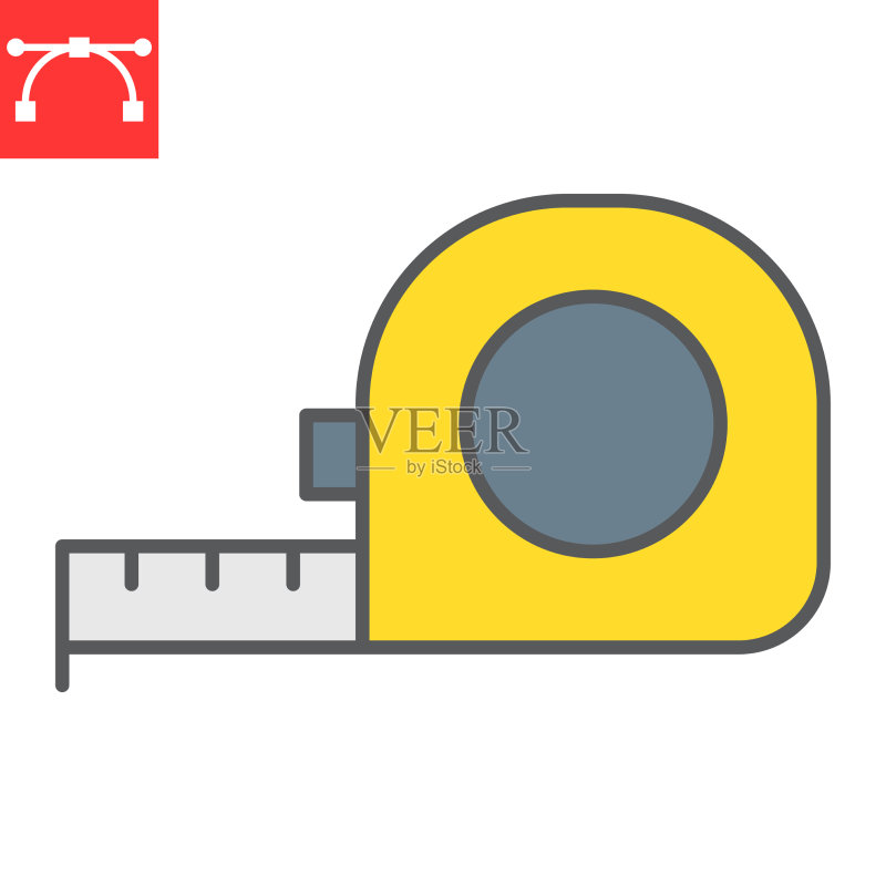 卷尺彩色线条图标图标素材