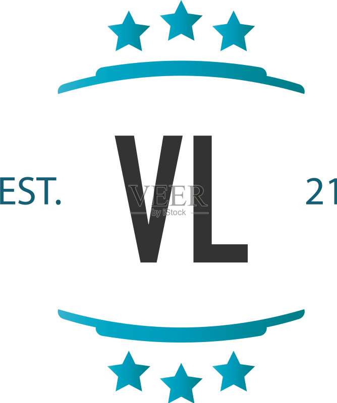 字母VL星形创意Logo设计图标素材