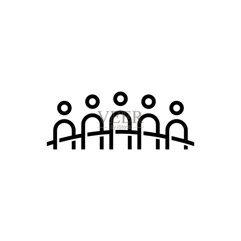 人群桥梁团体社区家庭连接团队合作施工矢量图标插画图标素材