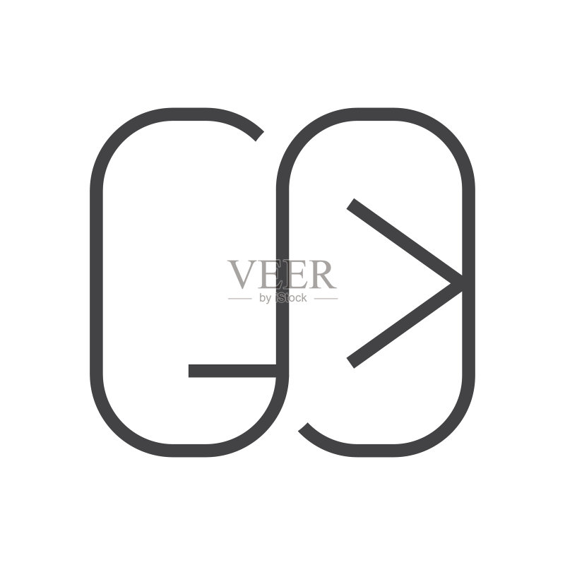 字母首字母logo kg gk k和g图标素材