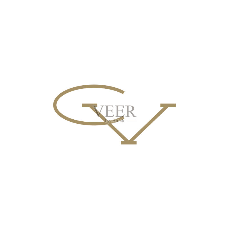 CV字母标志首字母标志图标图标素材