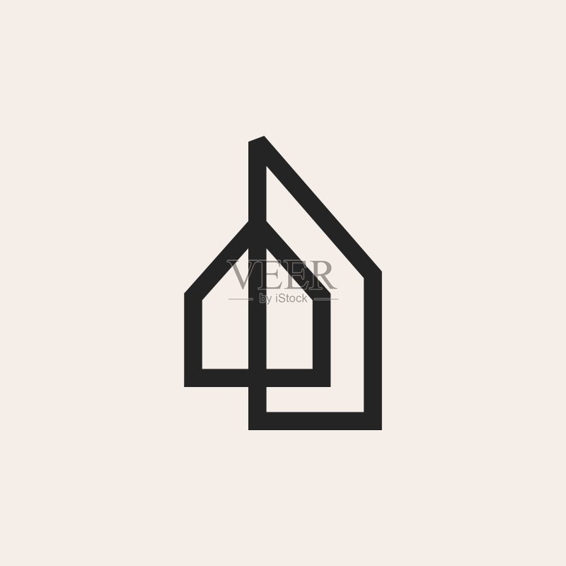 房屋住宅房地产抵押建筑时尚复古矢量图标插画图标素材