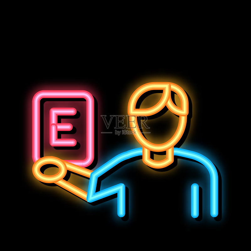 男人表演字母霓虹灯发光图标图标素材