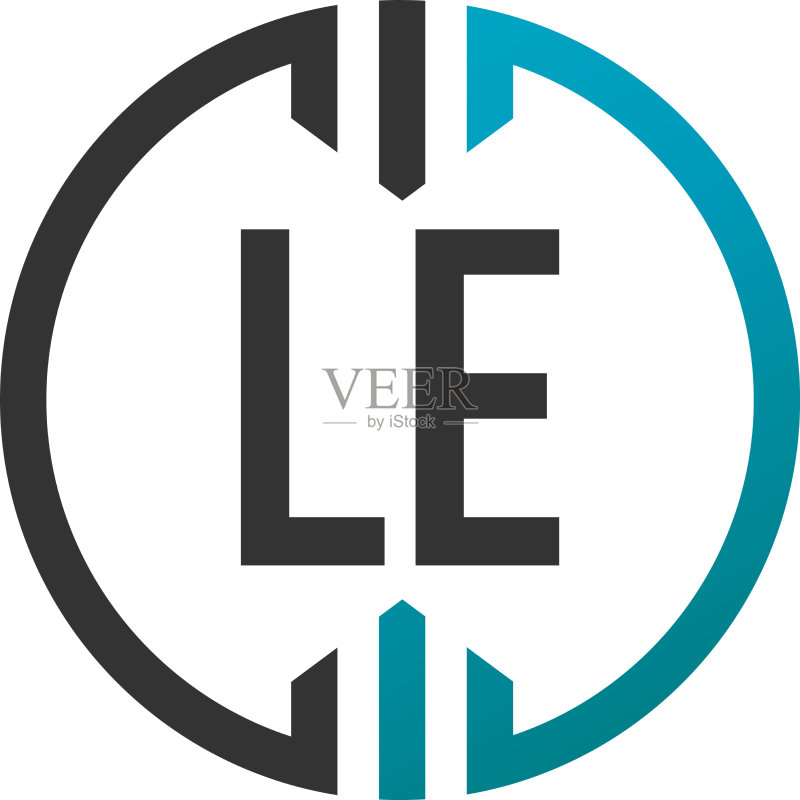 首字母LE圆形简约创意标志图标素材