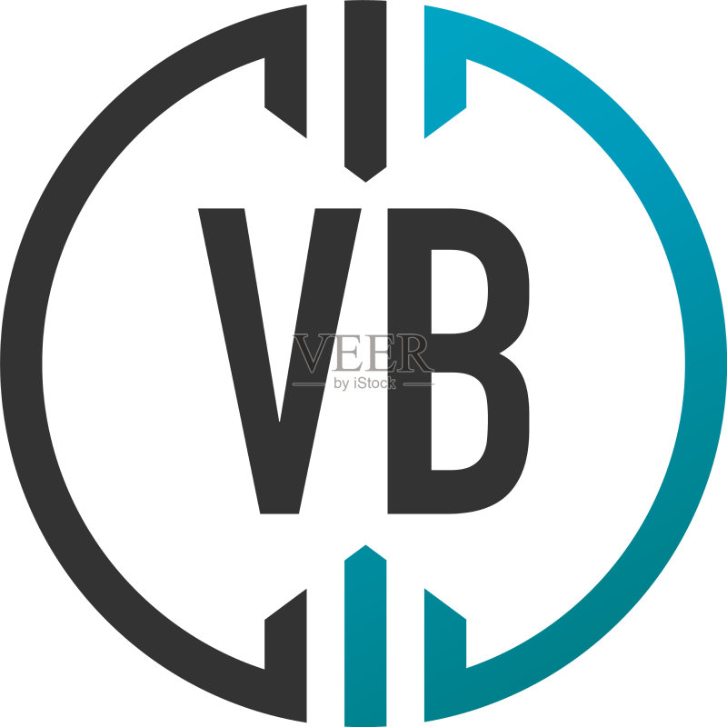 首字母VB圆形简约创意标志图标素材