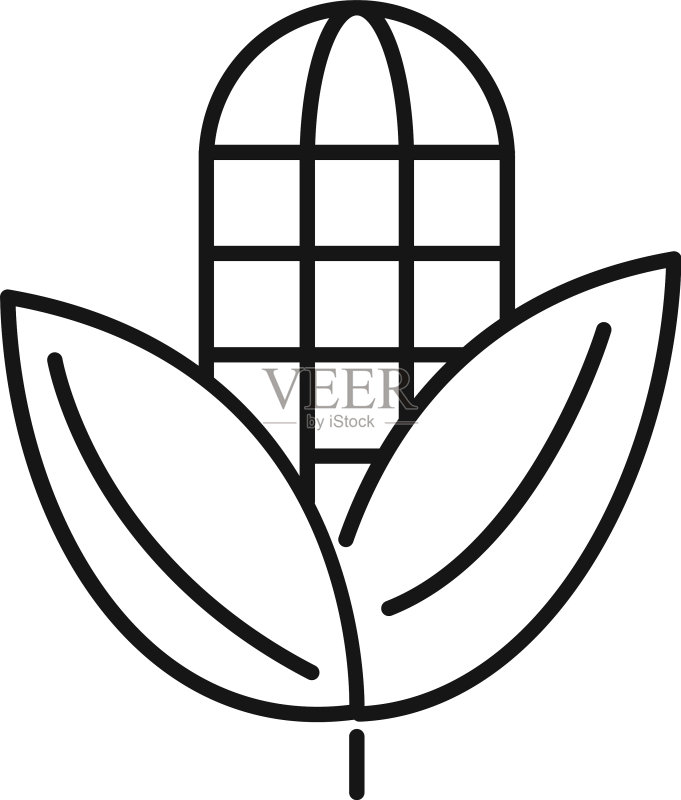 农场玉米图标轮廓风格图标素材