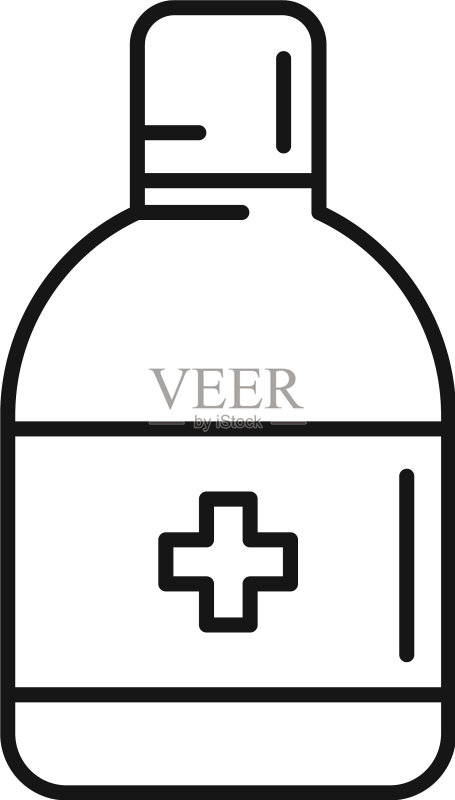 消毒液分配器图标轮廓样式图标素材