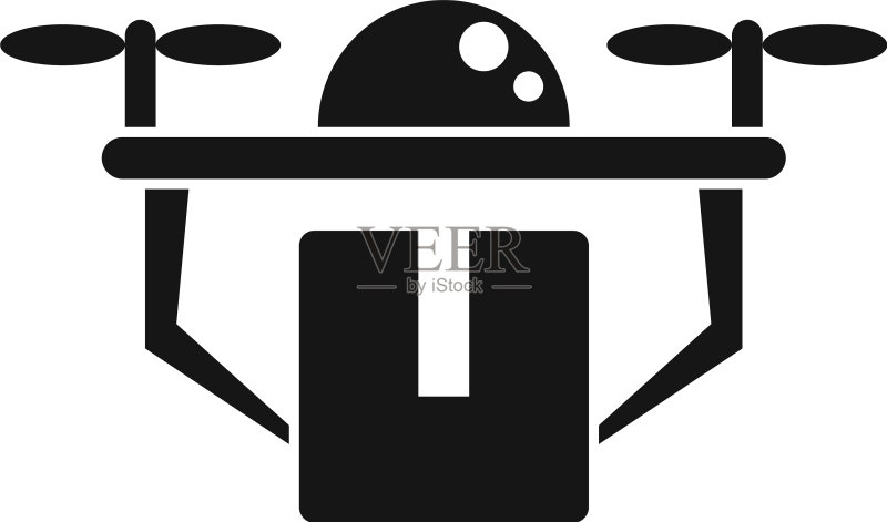 简约风格的无人机送货上门图标图标素材