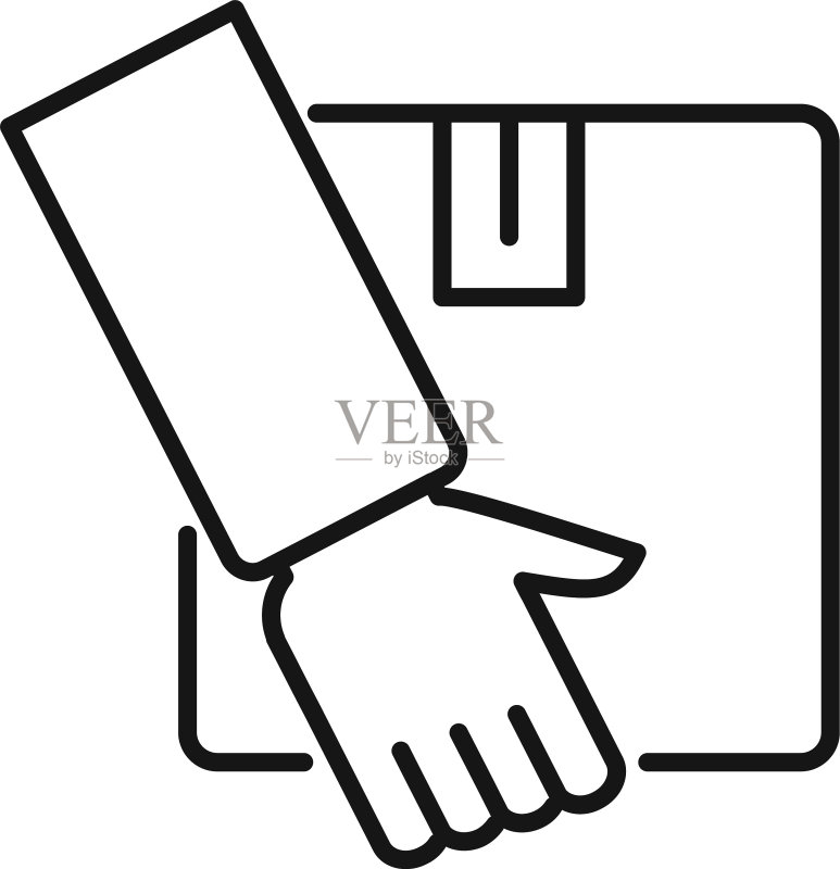 包裹送货上门图标轮廓样式图标素材