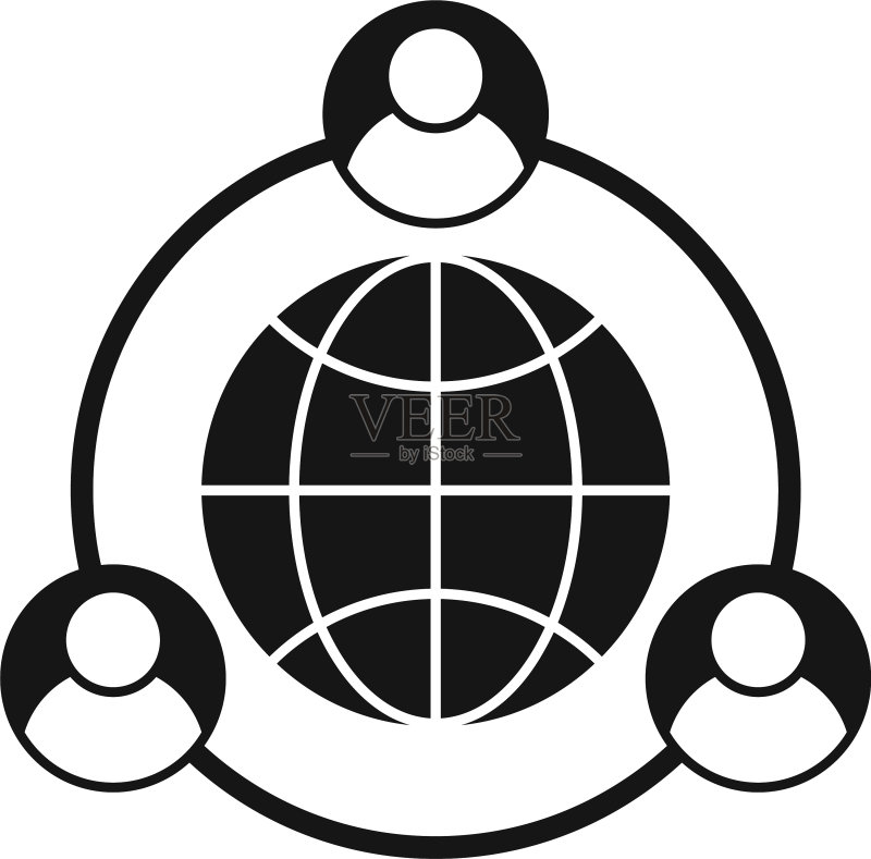 全球外包方式图标(简约风格)图标素材