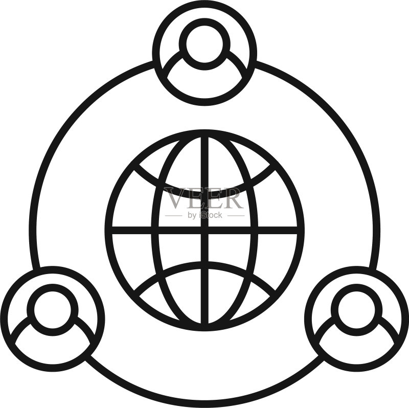 全球外包方式图标轮廓样式图标素材