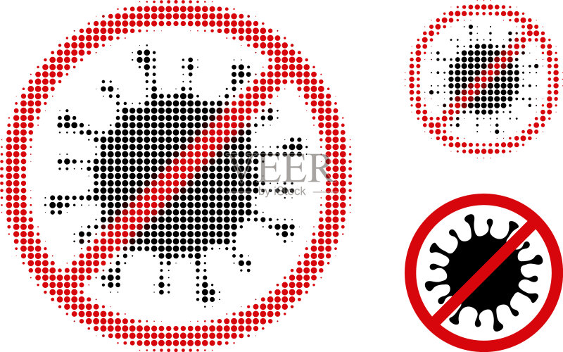 停止微生物半色调点状图标图标素材