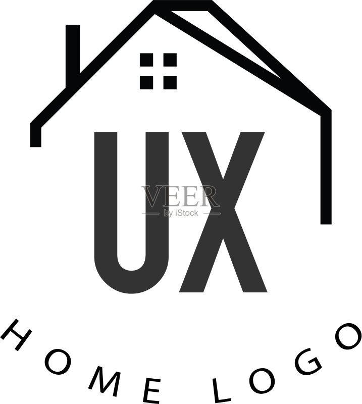 首字母UX家居创意logo设计图标素材