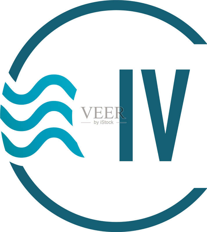 字母IV水滴创意logo设计图标素材