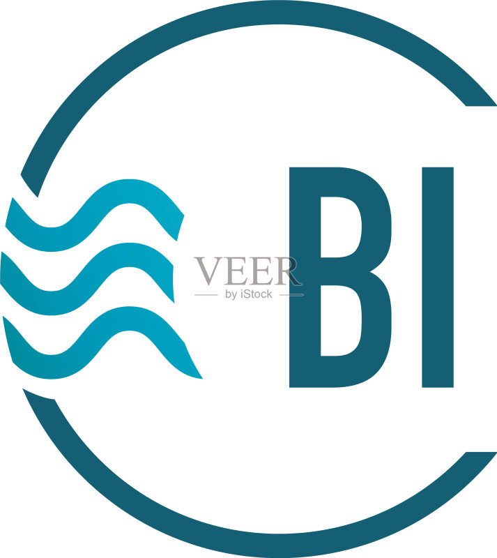 创意水滴字母BI标志设计图标素材