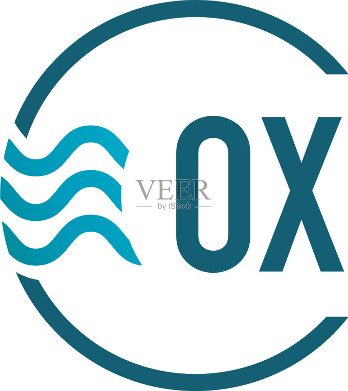 字母OX水创意标志设计图标素材