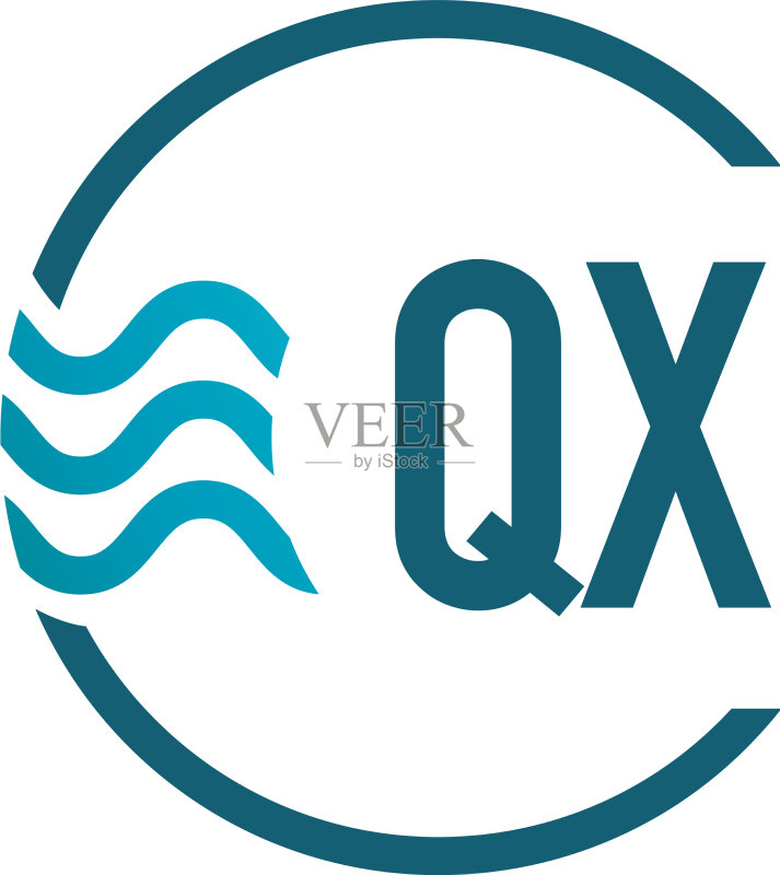 字母QX水滴创意logo设计图标素材